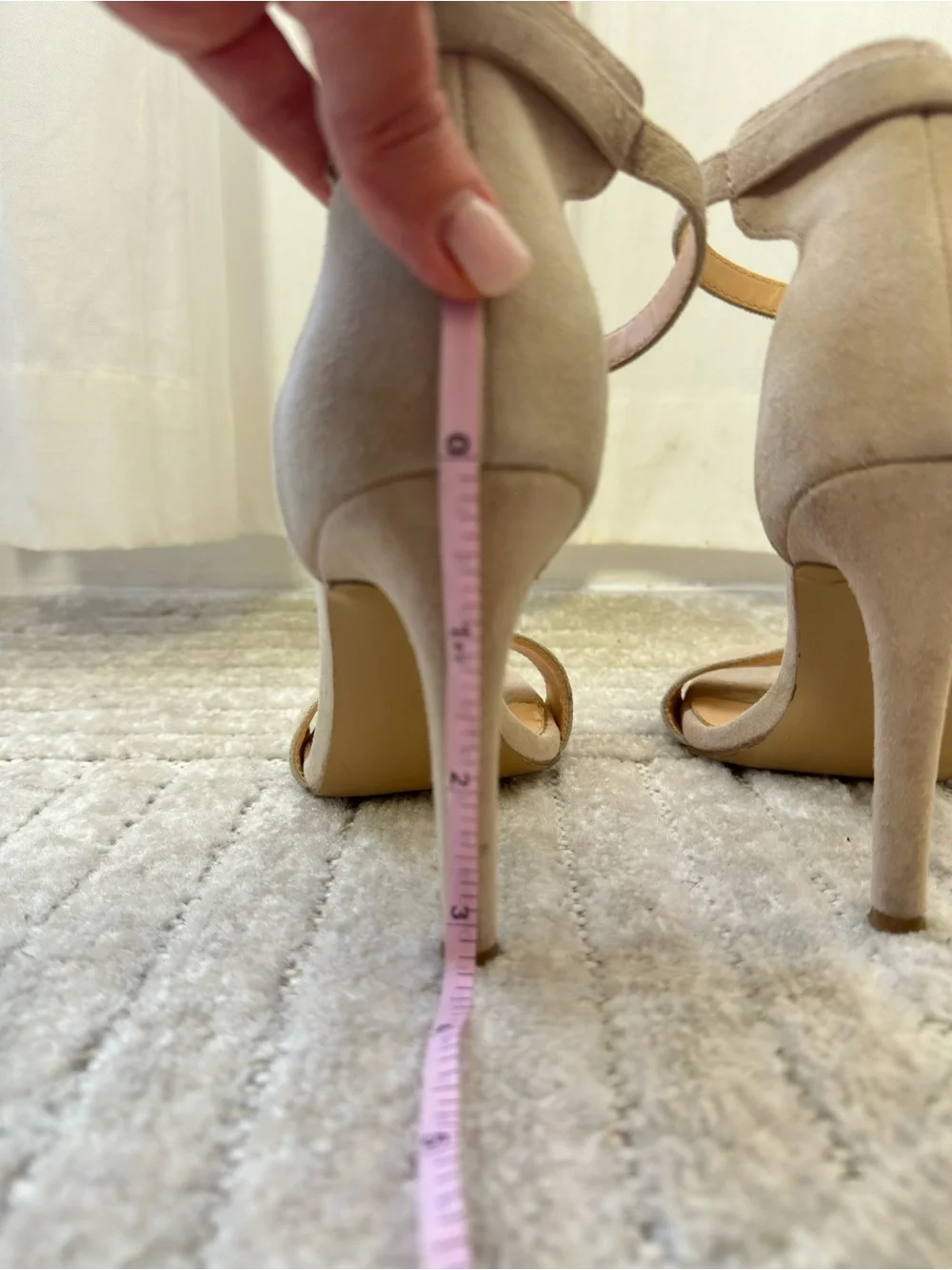 MICHAEL Michael Kors Neutral Beige Suede Ankle-Strap Stiletto Heels